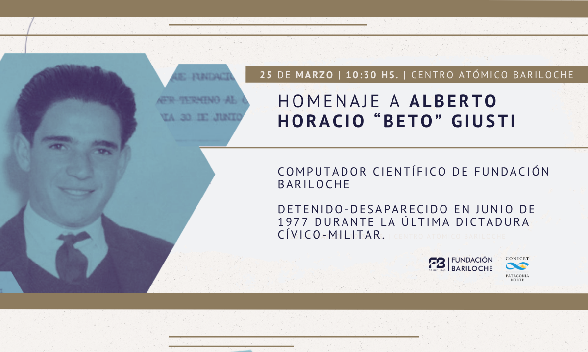 A 50 años del golpe, homenaje a Alberto “Beto” Giusti, trabajador de Fundación Bariloche detenido-desaparecido, y reparación del legajo de Graciela Alemán