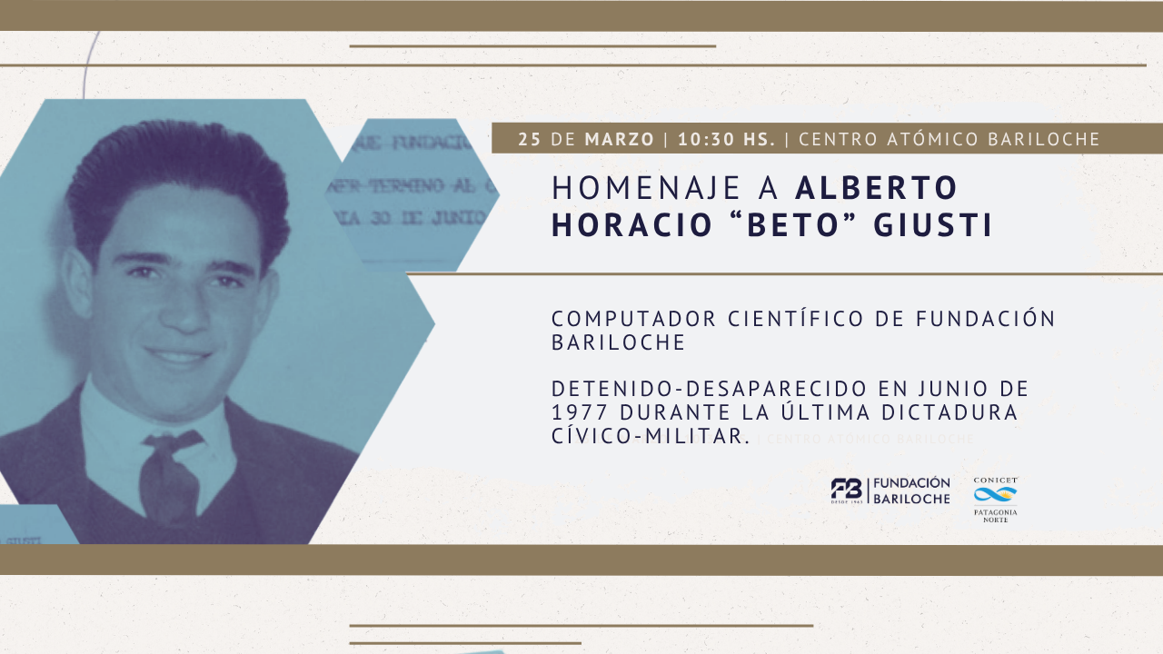 A 50 años del golpe, homenaje a Alberto “Beto” Giusti, trabajador de Fundación Bariloche detenido-desaparecido, y reparación del legajo de Graciela Alemán